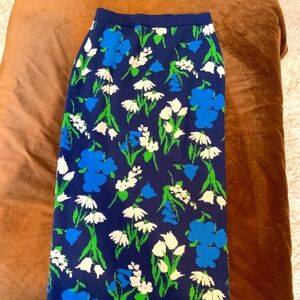 Kate Spade for Target Blue White Green XS Sweater ish MIDI skirt Stretchy Scandi